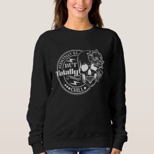 Moletom Skeleton Café Mentalmente Doente, Mas Totalmente F