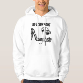 Moletom Skeleton Dark Humor Funny "Life Support" Coffee