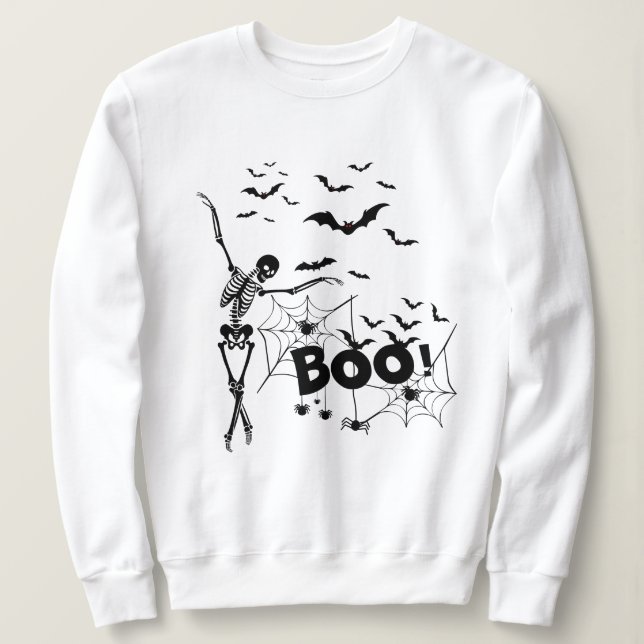 Moletom Skeleton e Boo do Halloween (Frente do Design)