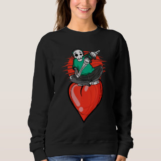 Moletom Skeleton Gamer Heart Valentines Day Video game Gam