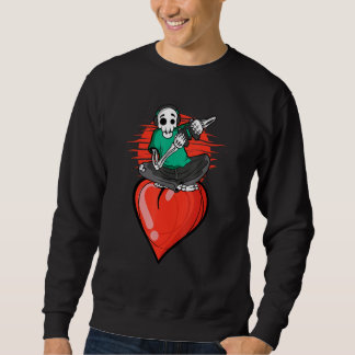 Moletom Skeleton Gamer Heart Valentines Day Video game Gam