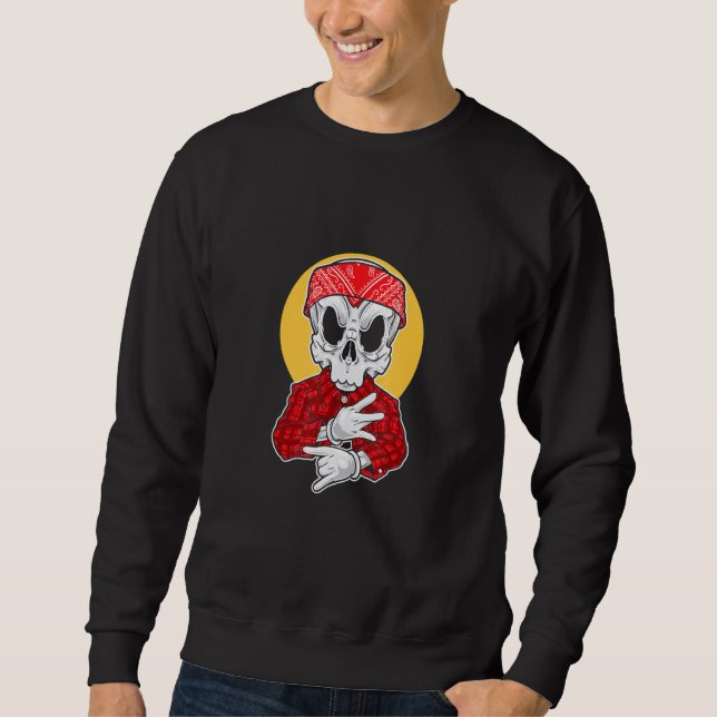 Moletom Skeleton Gangsta com Bandana (Frente)