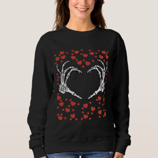 Moletom Skeleton Hand Hearts Valentines Day Bones Love