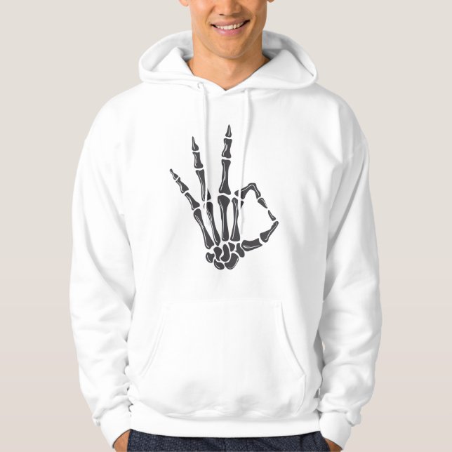 Moletom Skeleton Hand OK Sign Hoodie (Frente)