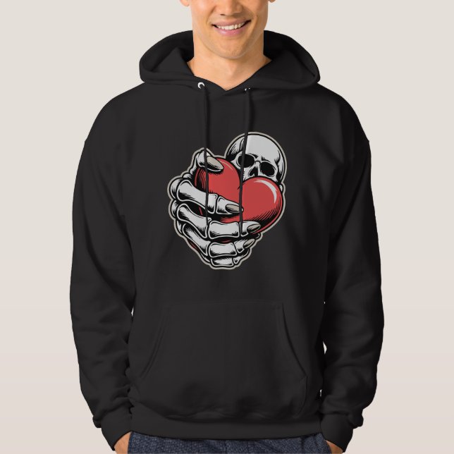 Moletom Skeleton Heart Hoodie – Dark Art Design (Frente)