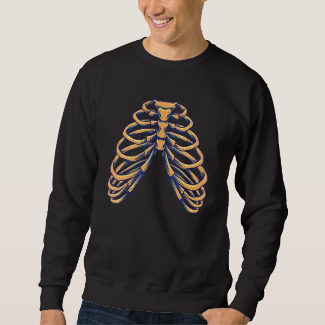 Moletom Skeleton Heart Rib Cage X Ray Kids Hallowee (Frente)