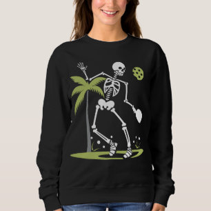 Moletom Skeleton Jogando Palma De Pickleball Deixa Engraça