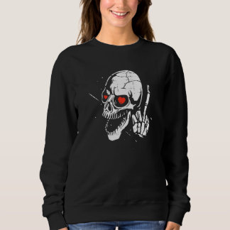 Moletom Skeleton Middle Finger Heart Valentines Day Skull 