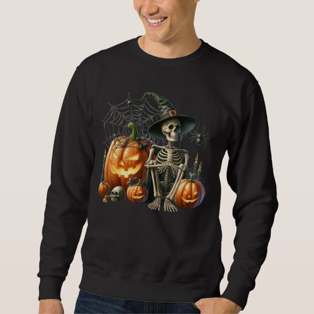 Moletom Skeleton Pumpkins Halloween (Frente)