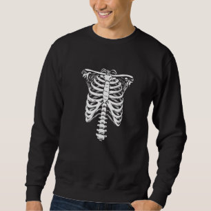 Moletom Skeleton Ribcage Fácil Figurino de Halloween