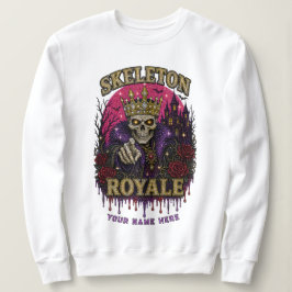 Moletom SKELETON ROYALE Coroa Dourada Rhinestone Rei Arte