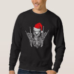 Moletom Skeleton Santa Hat Rock E Roll Hand Legal Christm<br><div class="desc">Skeleton Santa Hat Rock E Roll Mão Legal Natal 1.</div>