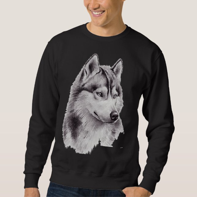 Moletom Sketch Siberian Husky Long (Frente)