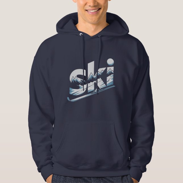 Moletom Ski Mountain Graphic Hoodie – Winter Adventure Ski (Frente)