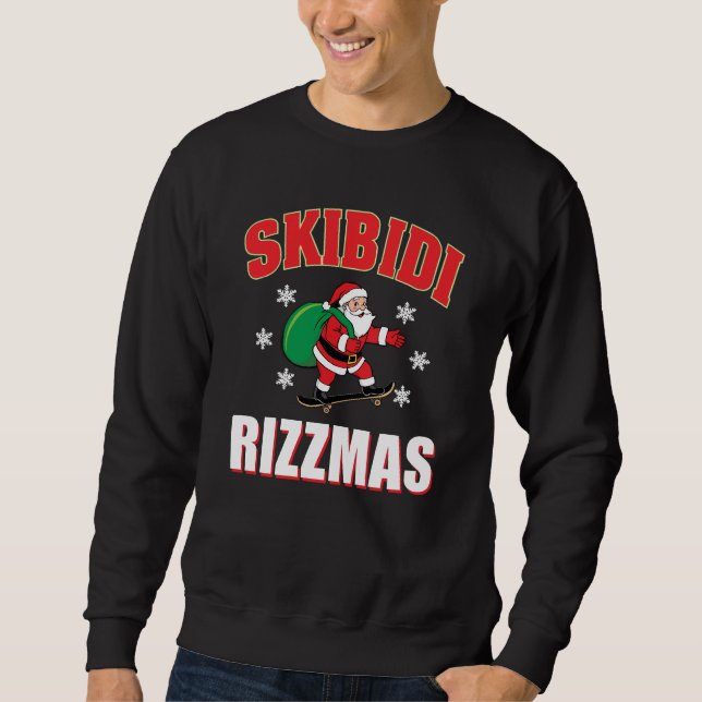 Moletom Skibidi Rizzmas Skater Santa Claus Meme (Frente)