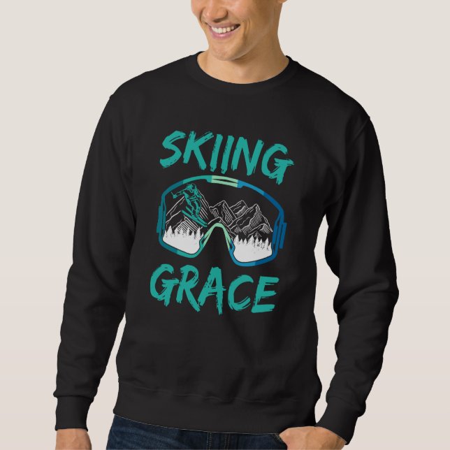 Moletom Skiing Grace Hobby Skier Ski Winter Sports (Frente)
