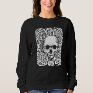 Moletom Skull Aztec Calendar Dia De Los Muertos Mexicano D