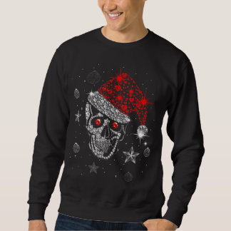 Moletom Skull Diamond Santa Hat Oferece Natal Pajama Xma
