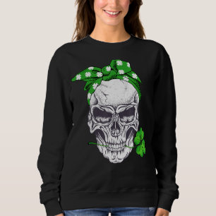 Moletom Skull Messin Shamrock Dia de São Patrício Lucky Ma