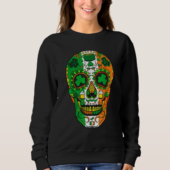 Moletom Skull St Patricks Day Irish Saint Patricks Day of  (Frente)