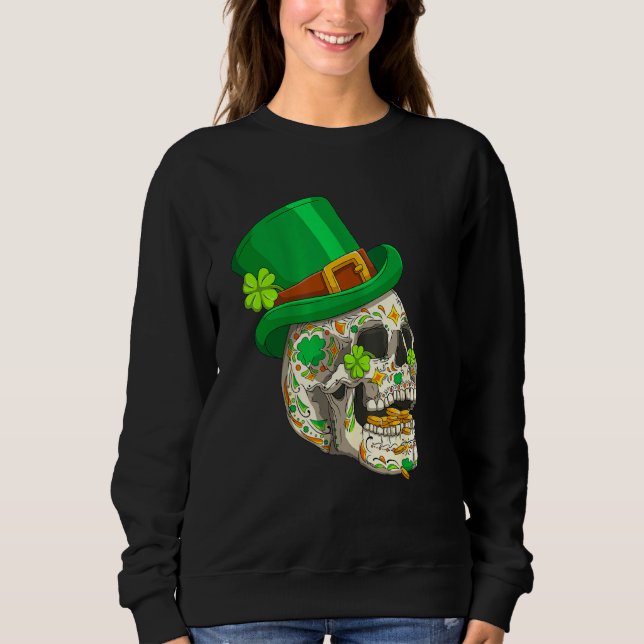 Moletom Skull St Patricks Day Irish Saint Patricks Day of  (Frente)