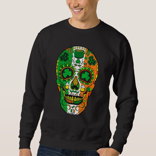 Moletom Skull St Patricks Day Irish Saint Patricks Day of  (Frente)