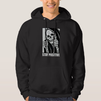Moletom Skull Stay Positive Skeleton Halloween Motivationa