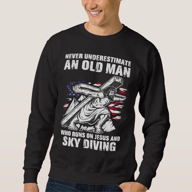 Moletom Sky Diving Dad Christian Skydiving Grandpa (Frente)
