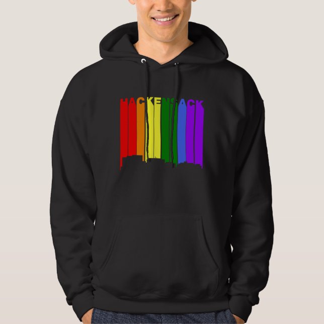 Moletom Skyline do arco-íris do orgulho gay de Hackensack (Frente)