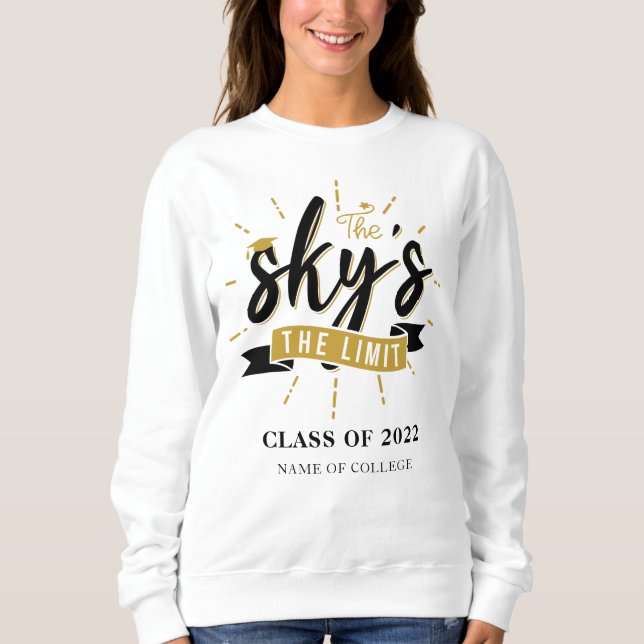 Moletom Sky's The Limit Class of 2022 Formando Personaliza (Frente)