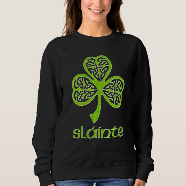 Moletom Sláinte Celtic Knot C St Patrick's Day Gaelic Slai (Frente)