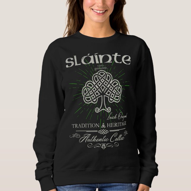Moletom Sláinte Celtic Knot Tree of Life St Patrick's Day (Frente)