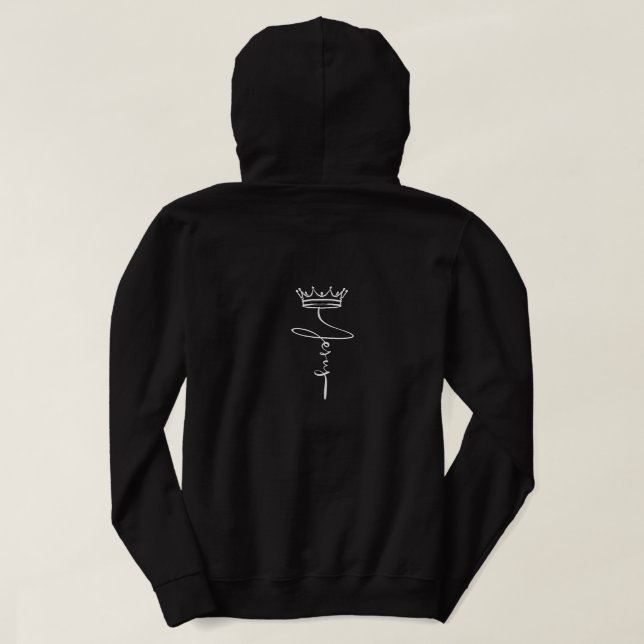 Moletom Sleek Black Hoodie 'Jesus' Crown Modern Streetwear (Verso do Design)