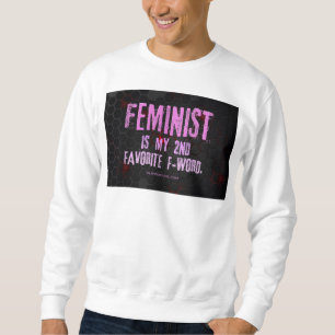 Moletom SlipperyJoe's feminista, palavra-f brilhando preto
