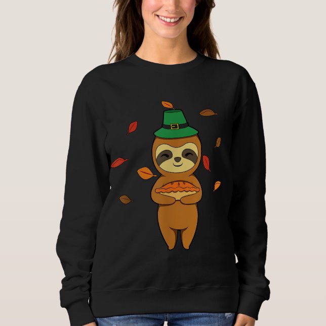 Moletom Sloth Caindo Folhas No Autumn Pumkin Pie (Frente)
