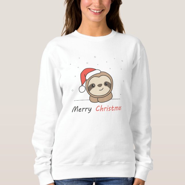 Moletom Sloth Christmas Snow Winter Animals Sloths (Frente)