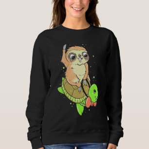 Moletom Sloth Dirigindo Uma Tartaruga Lenta Turtle Clássic