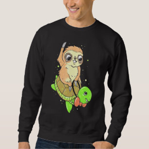 Moletom Sloth Dirigindo Uma Tartaruga Lenta Turtle Clássic