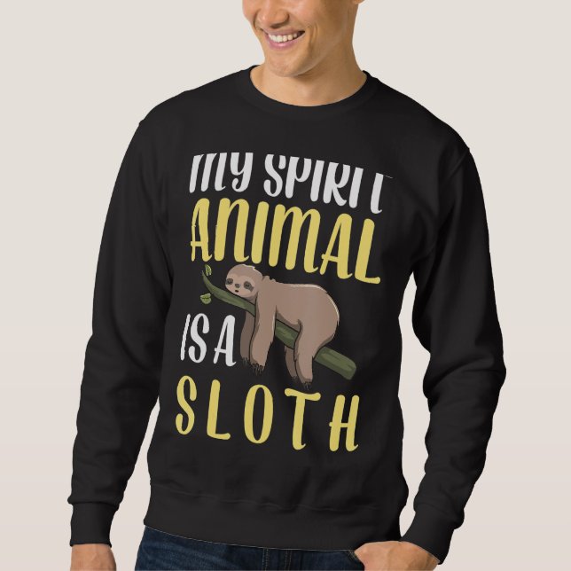 Moletom Sloth É O Meu Espírito, Engraçado, Um Produto Preg (Frente)