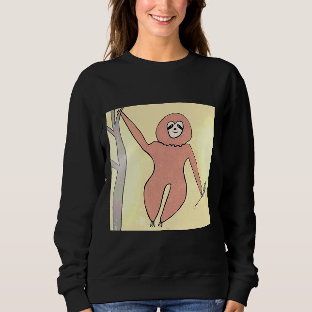 Moletom Sloth Feliz Em Uma Árvore (Frente)