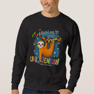 Moletom Sloth Holding Quebra-cabeça Piece Heart Sloth Auti