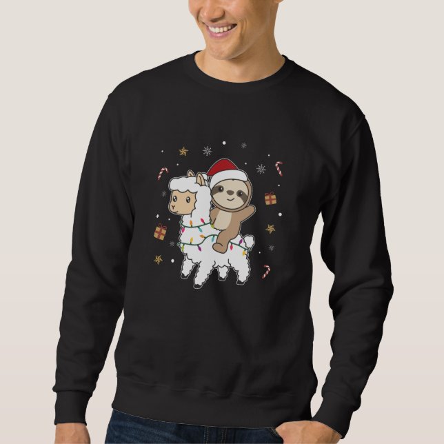 Moletom Sloth Lama Natal Snow Animais De Inverno (Frente)
