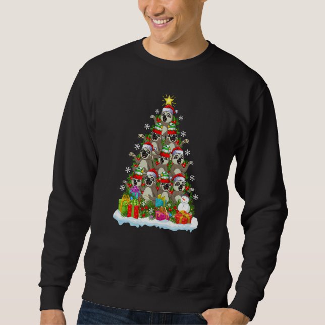 Moletom Sloth  Xmas Holiday  Sloth Christmas Tree (Frente)