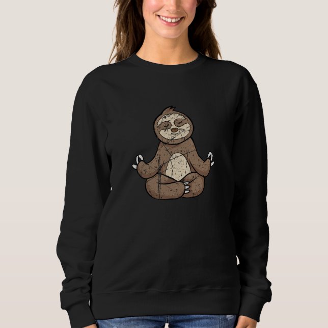 Moletom Sloth Yoga Lazy Animal Distressed Boys Girls (Frente)