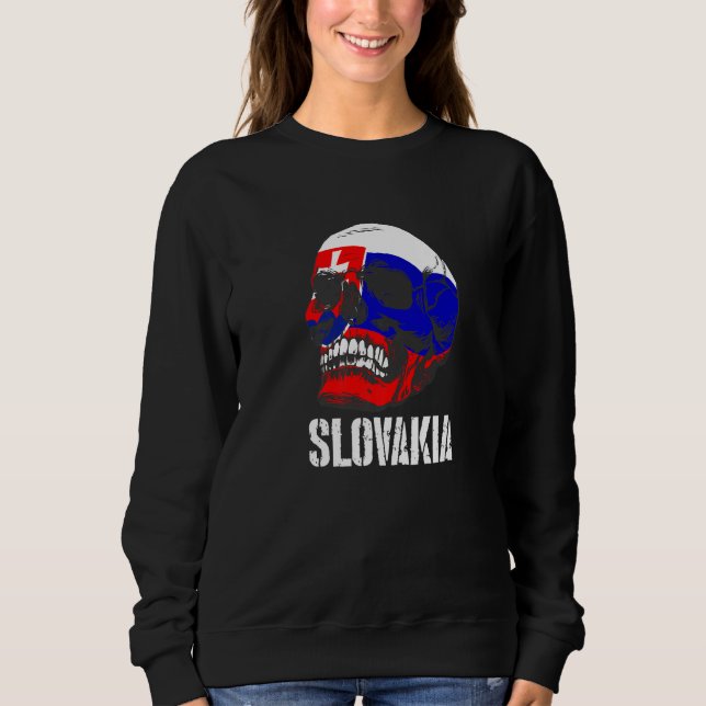 Moletom Slovakia Flag Skull Slovak Pride Patriotic  1 (Frente)