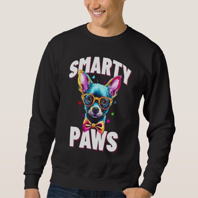 Moletom Smarty Paws   Chihuahua Dog Wearing Glasses (Frente)