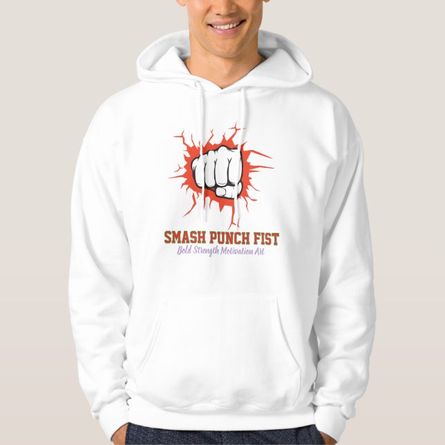 Moletom Smash Punch Fist – Bold Strength Motivation Art (Frente)