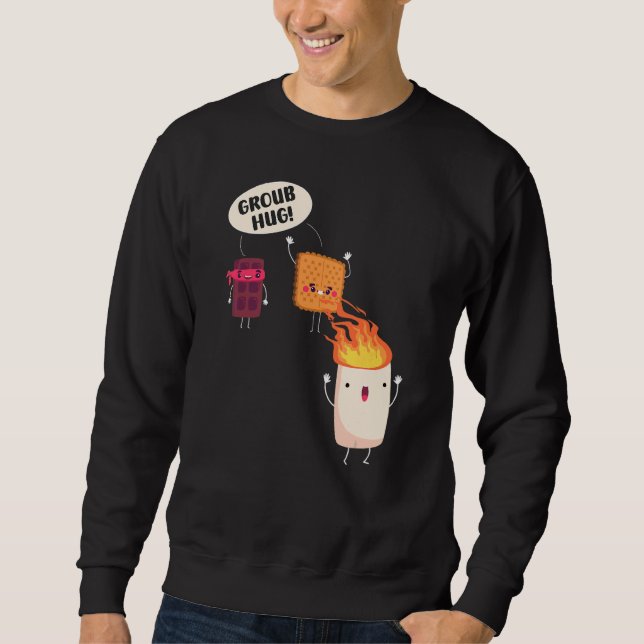 Moletom Smores S'mores Marshmallow Camping Tostando Foguei (Frente)