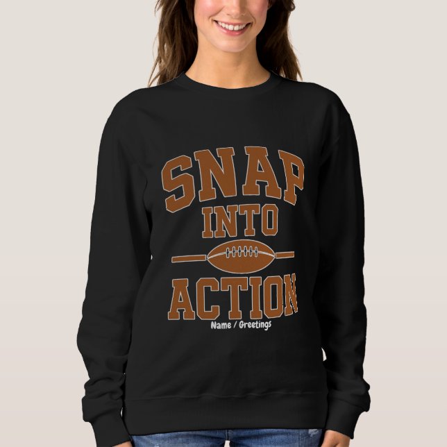 Moletom Snap Into Action Retro Football Game Day Design (Frente)
