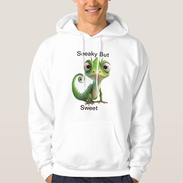 Moletom Sneaky Gecko - Engraçado Pocket Lizard ama Hoodie (Frente)